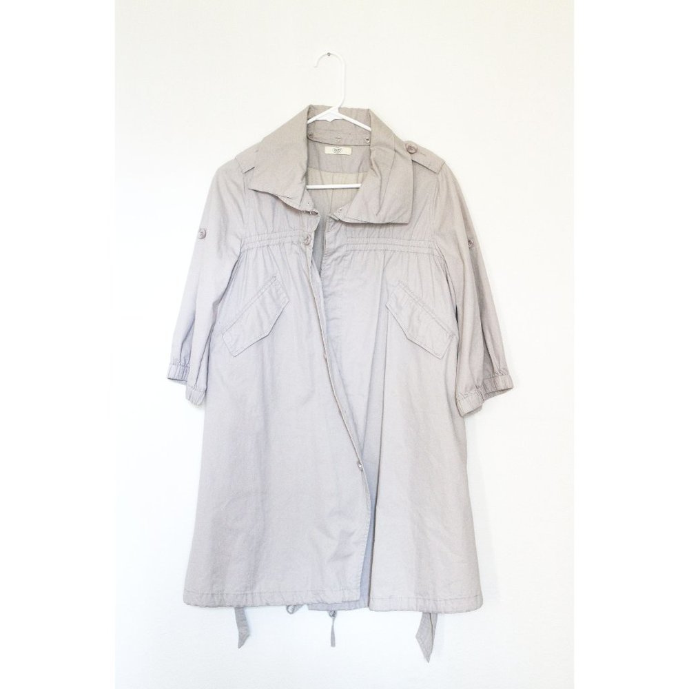 Gray Japanese Brand Flare Trench Coat One Size